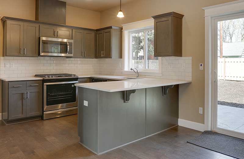 interior gray kitchen cabinets